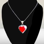 TAXCO Sterling Silver Red Jasper Heart Cabochon Pendant Necklace Photo 9