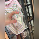 Love Shack Fancy  Maven tank top knit butterflies striped scalloped pastel Photo 5