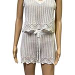 Almost Famous  2 Piece Scalloped Crochet Coverup High Waist Shorts Tank Set M Photo 2