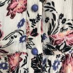 Olé by Koton white sleeveless floral maxi dress button front purple pink slit Photo 9