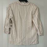 Ellen Tracy Linen Blend Striped Neutral 3/4 Sleeve Blazer Size Medium Coastal Photo 7