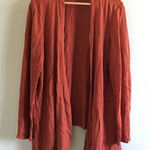 Eileen Fisher 100% Linen Open Front Cardigan Top Drape Womens Sz M Burnt Orange Photo 0