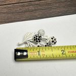 Vintage Hollycraft Berries Berry Branch White Enamel Black Rhinestone Brooch Pin Photo 1