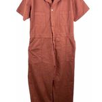 BIG BUD PRESS Short Sleeve Jumpsuit, Clay Red, 4X Red Photo 5