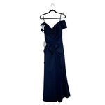 XScape NWT  Ruffle Off The Shoulder Scuba Gown Women's Navy Size 16 Photo 2