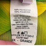 Cameo Off the Shoulder Waterfall Ruffle Drape Tie Dye Top Smocked 2X Yellow Green Blue Photo 8