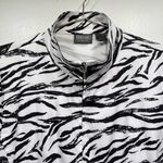 Chico's Chico’s Additions Zebra Stripe Animal Print Windbreaker Jacket Zip Front Unlined Photo 2