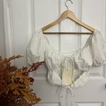 Sabo Skirt SABO White Puff Sleeve Lace Trim Crop Top NWT Photo 5