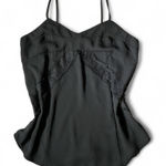 Mossimo Denim Mossimo Babydoll Black Lace Trim Cami Tank Top Women's Grunge Gothic Photo 0