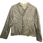 Kai Mira Reversible Silk Mandarin Jacket Green Blue Size M Photo 0