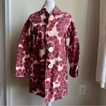 Boden Rainy Day Mac Cotton Coat Geometric Floral Daisy Pink No Hood Size 10 Photo 1