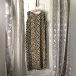Leslie Fay vintage Ethnic Tribal Sheath sleeveless Geometric maxi dress size 18 Photo 1