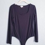 Pink Lily  Black Longsleeve Squareneck Bodysuit Photo 0