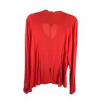 Democracy  Embroidered‎ Women Peasant Top XL Roll Tab Sleeves Red Cottage Stretch Photo 7