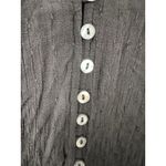 Free People  Canyon Rose Metallic Lace Long Sleeve Button Blouse Black Small Photo 3