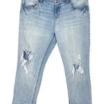 Old Navy  Woman's Sz 12 Light Wash Boyfriend Straight Distressed Raw Hem Jeans‎ Photo 0