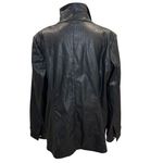 Dennis Basso Dennis by Dennis Brasso Black Faux Leather Women's Jacket Large‎ Diamond Photo 2