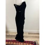 Badgley Mischka  Black Velvet Off Shoulder Long Sleeve Evening Gown Size 4 Photo 13