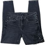 ZARA Womens Premium Denim Jeans Collection Embellished Skinny Dark Wash Size 26 Photo 2