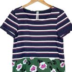 Anthropologie Women’s Sonja Mixed Media Striped and Floral Top medium Photo 4