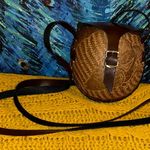 Half Coconut Brown Leather Crossbody Bag Photo 0