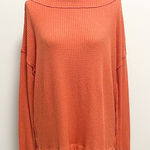 We The Free Orange Coral North Shore Thermal Knit Boat Neck Tunic NWT Medium Photo 0