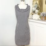 Talbots  Gingham Ruffled Sheath Dress Black and White Check Print 2 XS Photo 1