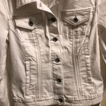 Guess NEW White Denim Sexy Trucker Jacket Large Photo 4