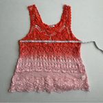 Bongo Plus Women's Pink Orange Ombre Cotton Crochet Lace Sheer Y2K Tank Top Photo 5