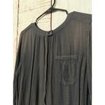 Free People  Shibori Magic Gauze Tunic Top Rayon LS Oversized Boho Green Large Photo 1