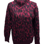 Immagini Mohair Wool Mohair Leopard Animal Print Knit Sweater Red Size S Photo 0