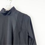 ZARA  Satin Paneled Mock Neck Blouse S Black Photo 3
