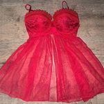 Victoria's Secret Victoria’s Secret Red Lacy Baby Doll Mini Lingerie Dress 34C Photo 0