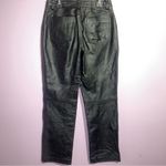 Tommy Hilfiger Y2K Black Leather Pants Women Size 4S Straight Leg Rodeo Western Photo 4