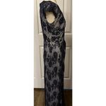 Tadashi Shoji  Gown Sz 6 Navy Lace Floral Overlay Formal Mother Bride/Groom Prom Photo 9