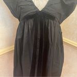 O.P.T. Didi Dress Voluminous Babydoll with Velvet Bow open back Cotton Black M Size M Photo 6