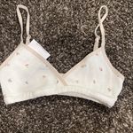 Brandy Melville thermal white with pink floral polina top One Size Photo 3