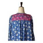 J.Crew ‎ Dress Women XS Blue Floral Embroidered Midi Preppy Boho Cottagecore Photo 5