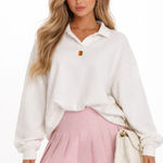 Nike  Dri-FIT Oversized Fit White Tennis Polo Sweatshirt Pullover XL Photo 0