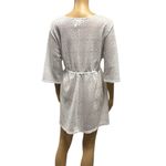 Catalina  Arctic White Lace Tie Waist Swimsuit Coverup Short Sleeve Womens 1X Photo 3