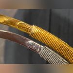 Bijoux Cascio vintage 2 signed bangle bracelets gold and silver toned si… Size 8 Photo 4