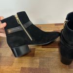 Talbots  Womens Dakota Buckle Boots NEW 8.5 Black Ankle Suede Leather Gold Photo 6