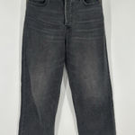 Levi's  Ribcage Straight Ankle Black‎ High Rise Jeans Distressed Hem Size 25 25x26 Photo 0