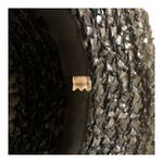 Vintage Suzy Hat Black Woven Straw Wide Brim With Ribbon Accent Women's Medium Photo 6