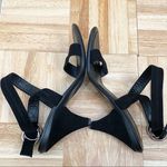 Tod's TOD’S Black Suede Leather Ankle Wrap Buckle Strap Heel Open Toe Sandals Size 39 Photo 3