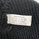 Dolls Kill  Knit Beanie Hat Black Goth Punk Lolita Death Metal Spell Out Patch Photo 9