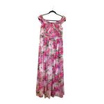 Adrianna Papell Floral Print Off the Shoulder Maxi Gown In Pink Size 10 Photo 3