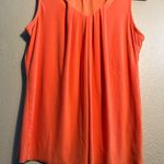 The Limited  Y2K Orange Tank Top Vest with V-Neck Pleat Detail SZ M Ribbed Silk Photo 0