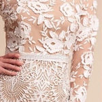 Anthropologie  BHLDN Monique Lhuillier Lace Cocktail Wedding Dress 10 Tiana White Photo 0