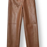 Wilfred Women Melina Faux Leather Pants Brown Sz 4 Straight Leg Chic Minimalist Photo 0